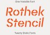 Rothek Stencil font family by Groteskly Yours
