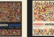 Colorful Retro Poster Templates with Abstract Dots Pattern Background
