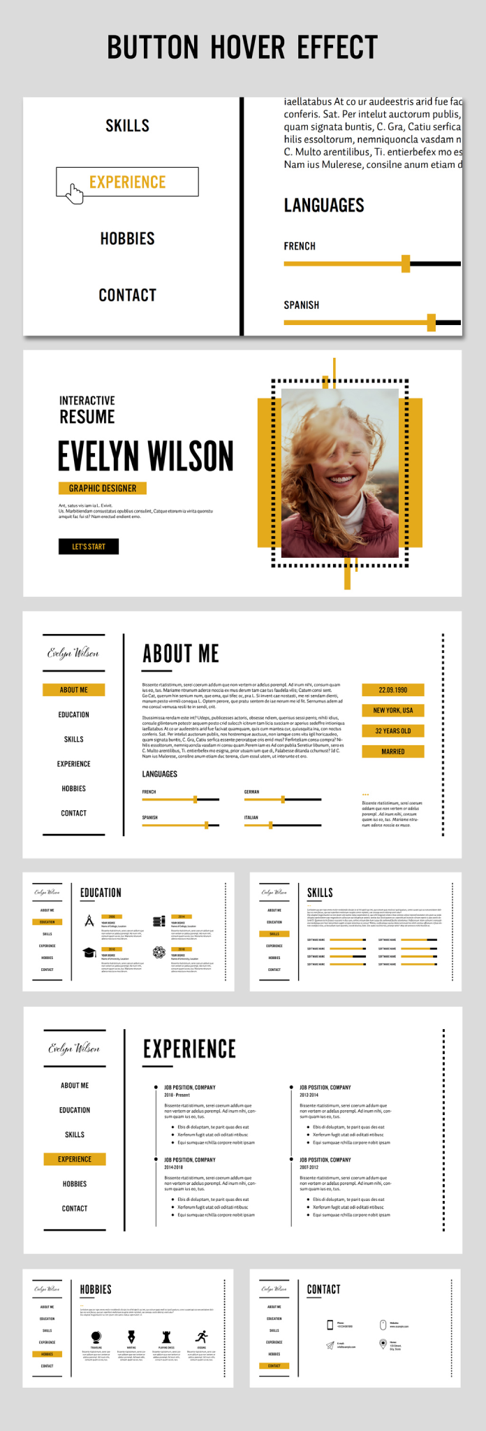 Interactive Pdf Resume Template by Grkic Creative