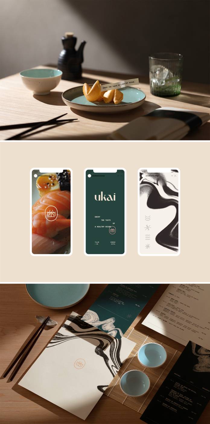Ukai sushi bar identity design by the branding people