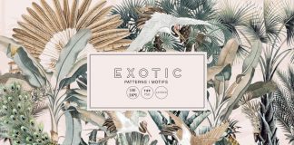 Download Exotic, Elegant Tropical Graphics as Illustrated Motivs and Patterns