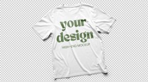 T-Shirt Photoshop Mockup with Transparent Background and Customizable ...