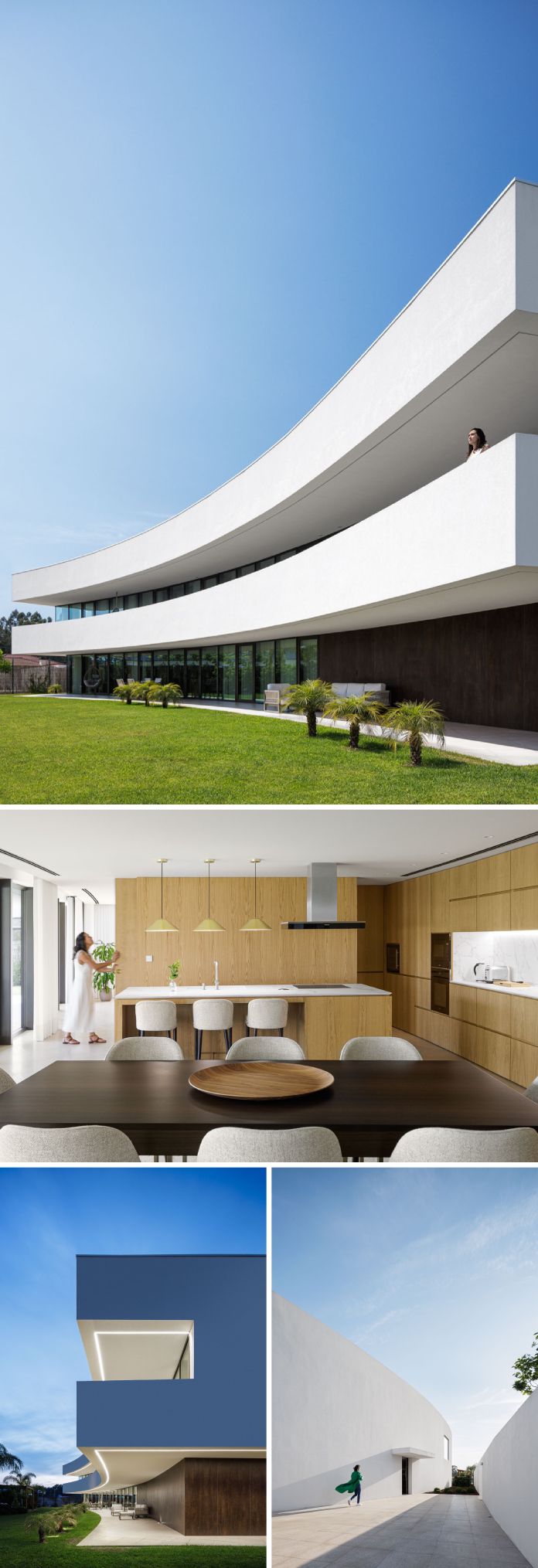 The Curved White House in Portugal by Frari studio of architect Maria Fradinho