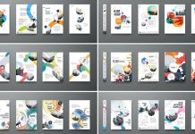 Graphic design print templates for book covers, brochures, and flyers