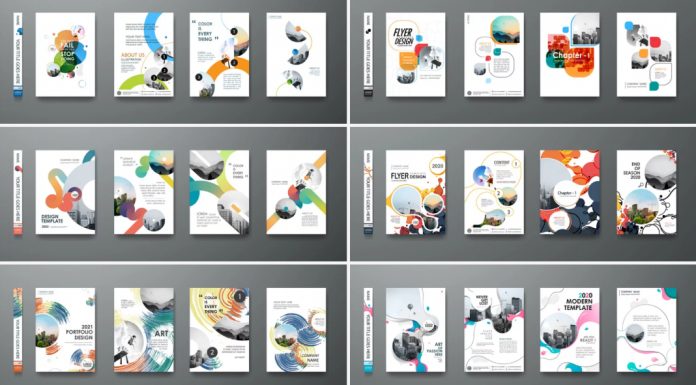 Graphic design print templates for book covers, brochures, and flyers