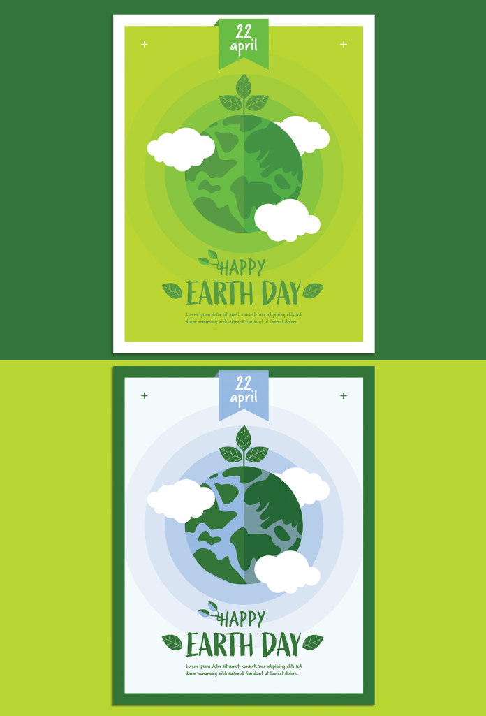 Happy Earth Day-postersjabloon voor Adobe Illustrator