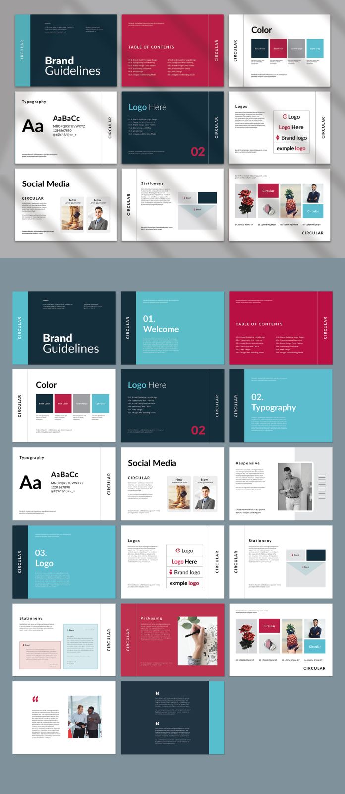Modern Brand Guidelines Template with 17 Pages