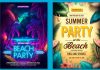 Summer beach party flyer mockups for Adobe Photoshop