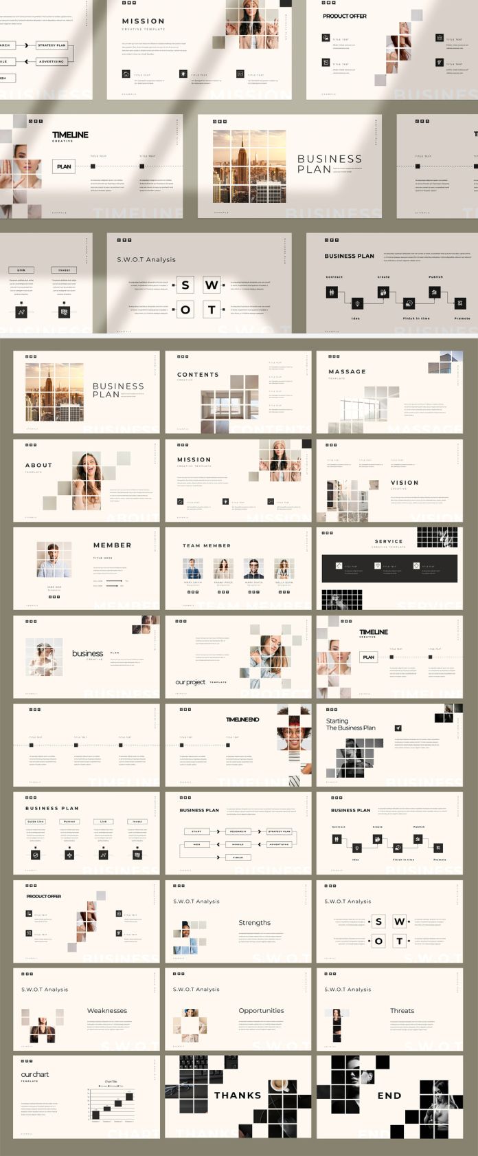 Businessplan-presentatiesjabloon voor Adobe InDesign