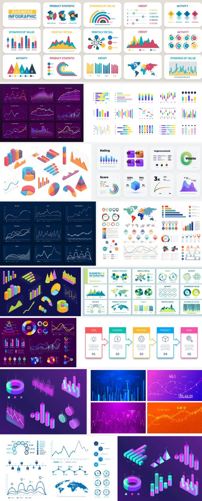 Editable vector charts and infographics