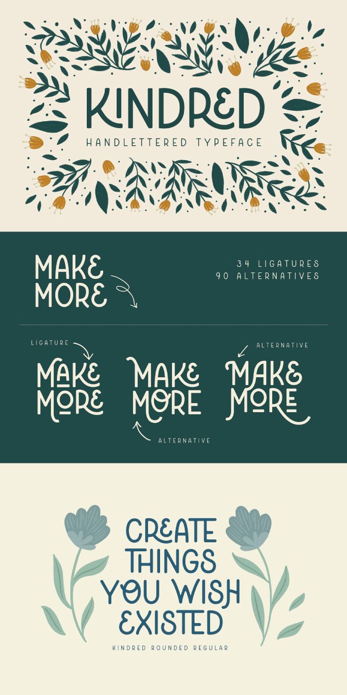 Kindred Typeface by Rachel Kick