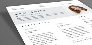 Resume InDesign Template with Gray Header and Footer Areas