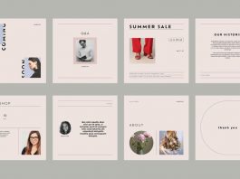 Simple Social Media Post Templates for Adobe InDesign