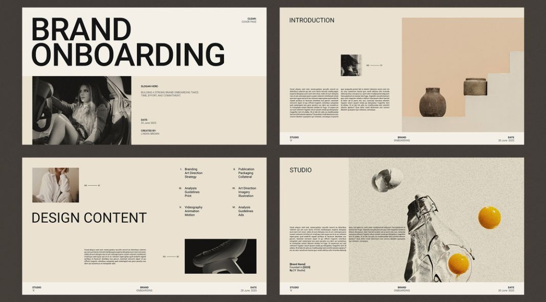 Brand Onboarding Presentation Template for Adobe InDesign