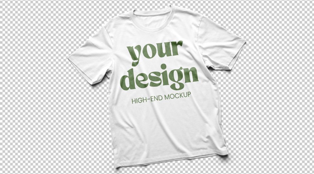 Short Sleeve T-Shirt Photoshop Mockup With Transparent Background and Customizable Colors