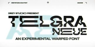 Telgra Neue Font - An Experimental Warped Typeface by Drizy