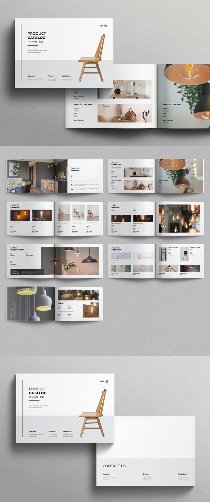 Adobe InDesign Product Catalog Template - Landscape Format
