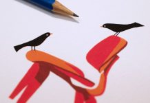 Birds and Chairs - Gouache Paintings by Emmanuelle Walker