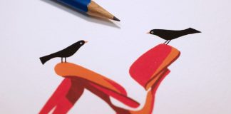 Birds and Chairs - Gouache Paintings by Emmanuelle Walker