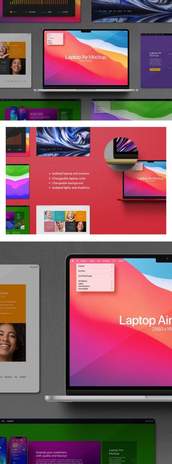 Laptop Mockup Presentation Screen Set