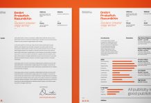 Minimalist typographic resume and cover letter template