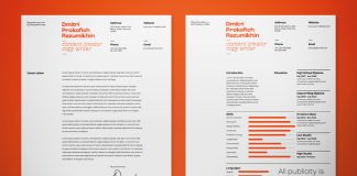 Minimalist typographic resume and cover letter template