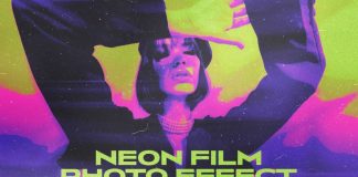 Neon Film Photo Effect Photoshop Mockup