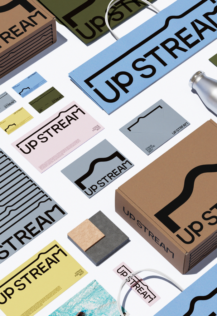 Upstream is a swim club brand identity design by Min Hui Hu