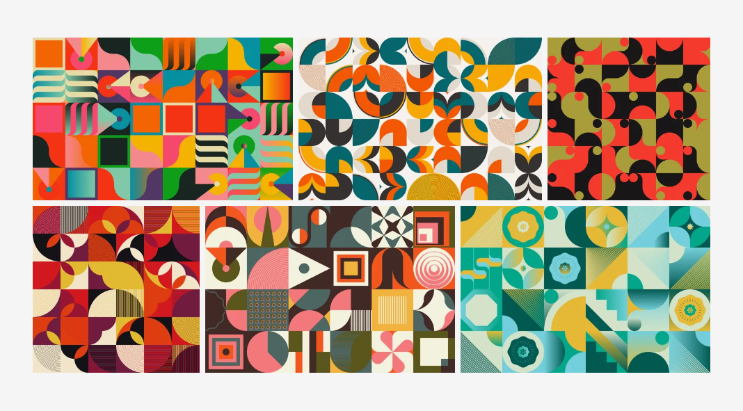 Download Colorful Vector Background Patterns of Geometric Shapes and Artistic Graphics