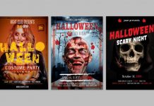 Customizable Halloween Flyer Templates with Stylized Text