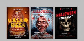 Customizable Halloween Flyer Templates with Stylized Text