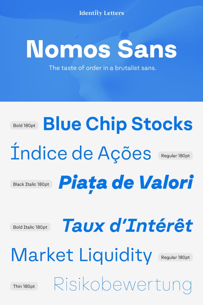 Nomos Sans Font Family from Identity Letters