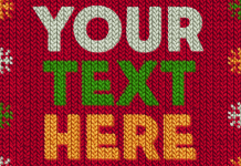 Knitted Christmas Sweater Text Effect Mockup for Adobe Photoshop
