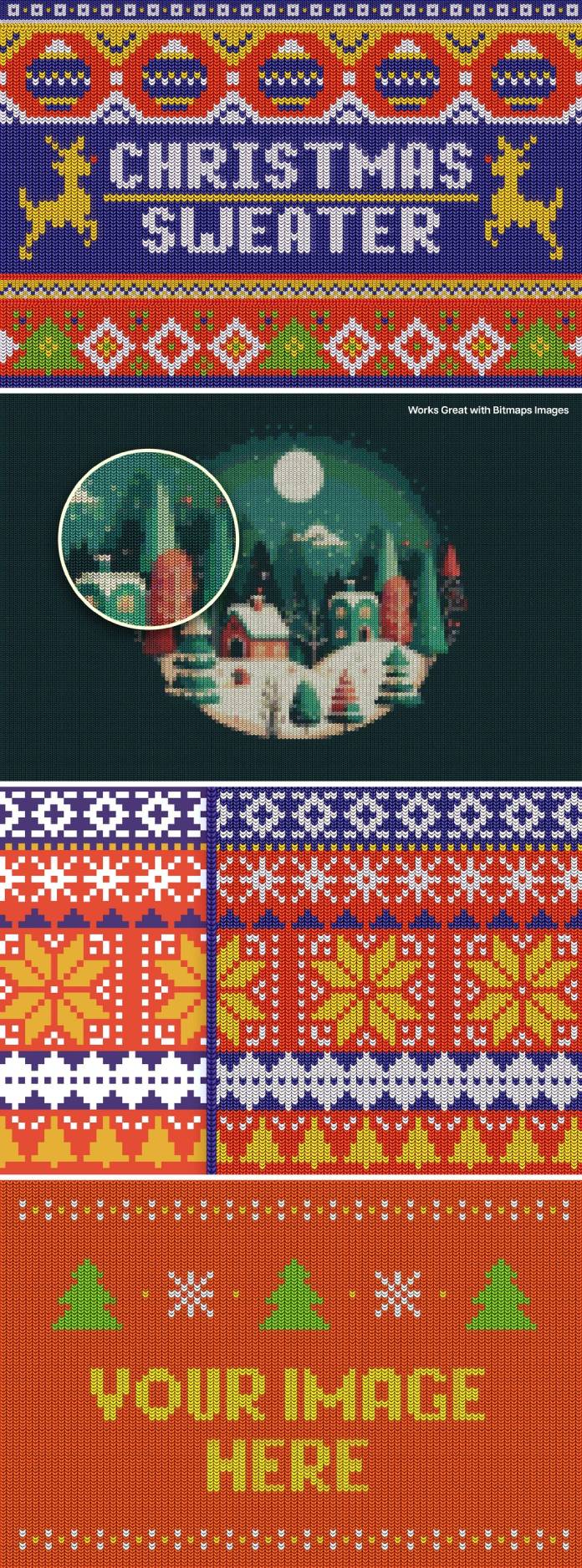 Christmas Sweater Photoshop Effect Mockup