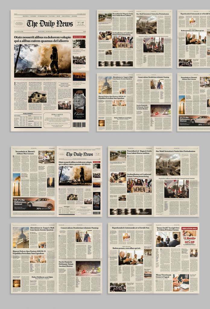 Classic Newspaper Template for Adobe InDesign