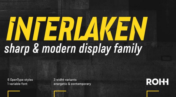 Interlaken font family by ROHH