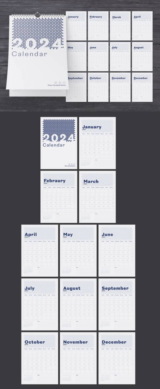 Download an A4 2024 Calendar InDesign Template