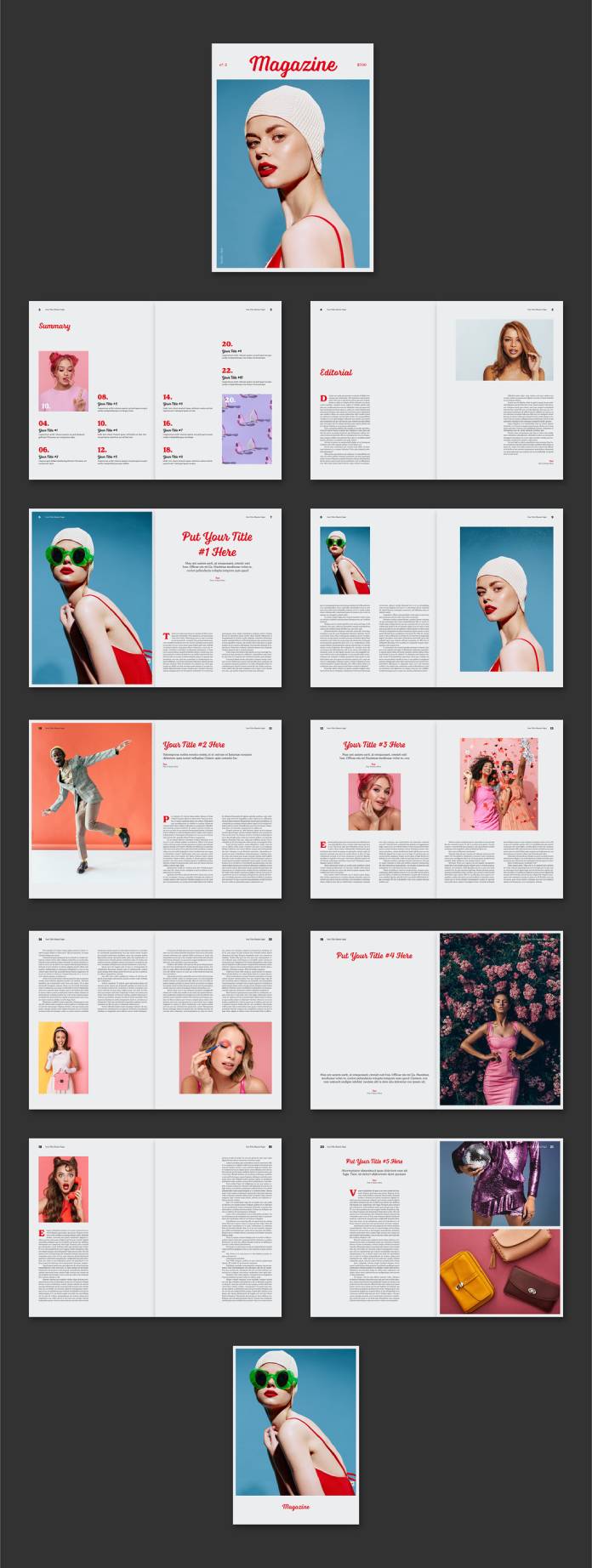 Colorful Magazine Template for Adobe InDesign,