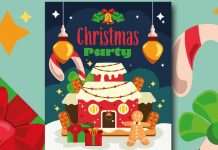 Colorful and Fun Christmas Party Flyer Template for Adobe Illustrator