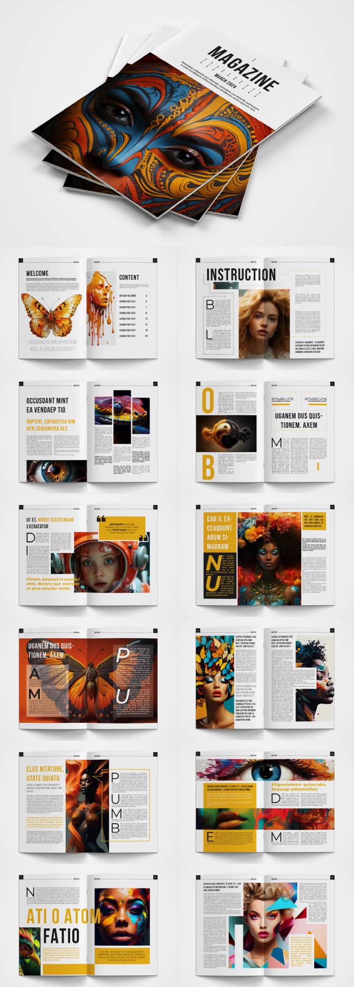 A Professional Magazine Template with Orange Accents by Grkic Creative
