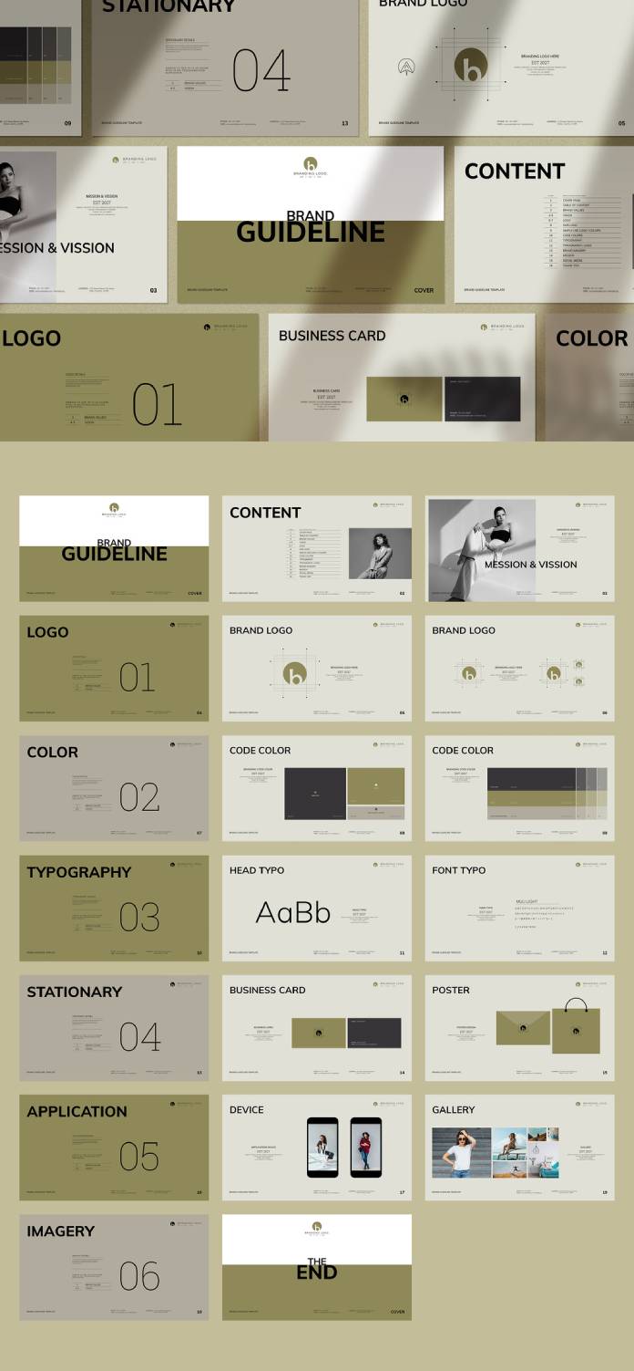 Adobe InDesign Brand Guidelines Presentation Template by PixWork