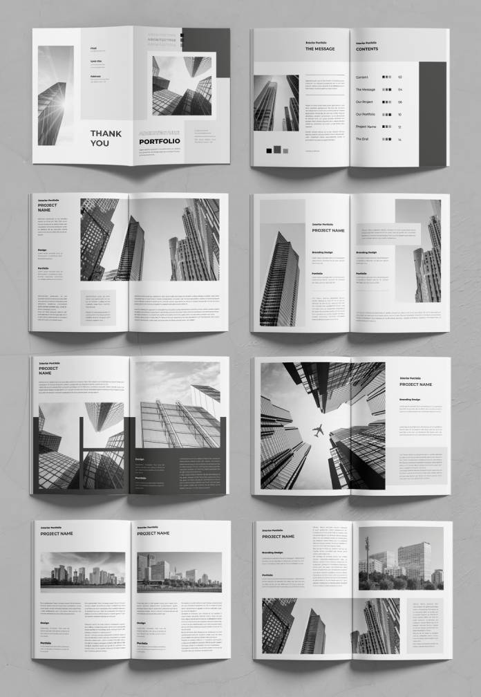 Clean Architecture Portfolio Design Template by DesignCoach for Adobe InDesign
