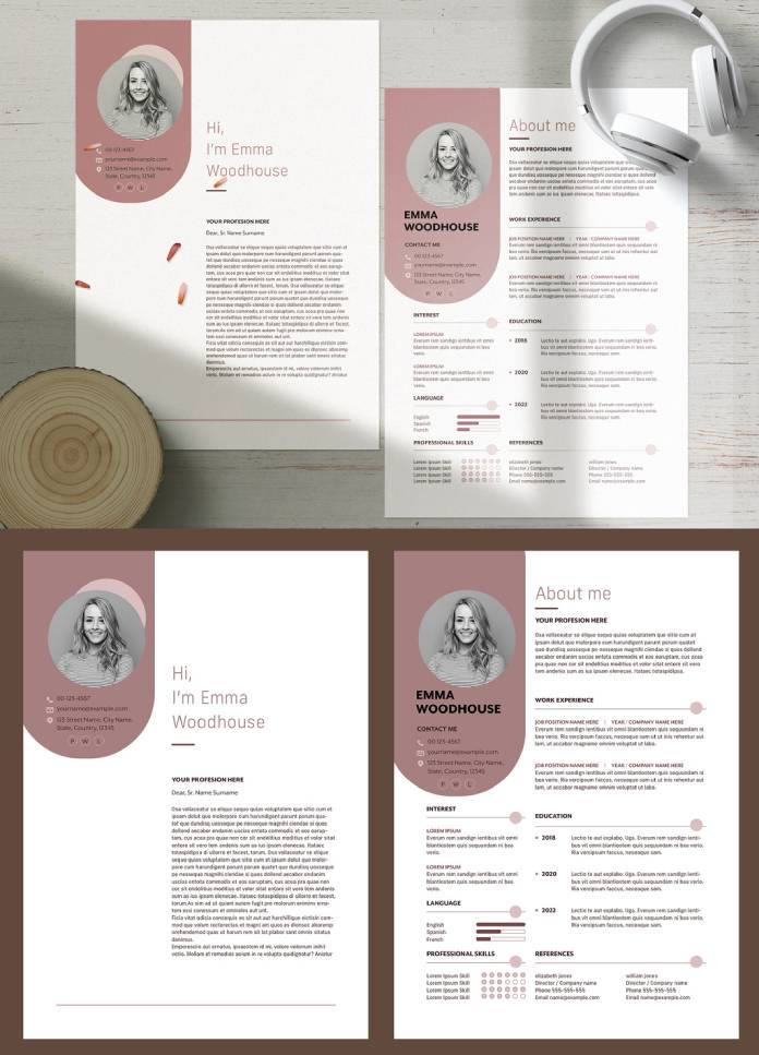 Curriculum Vitae Template by Roverto Castillo for Professional Job Applications