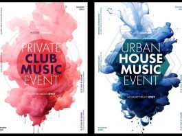 Flyer or poster design templates for parties and music events.