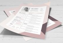 A Resume and Cover Letter Set with Pink and Purple Border by TypoEdition