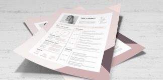 A Resume and Cover Letter Set with Pink and Purple Border by TypoEdition