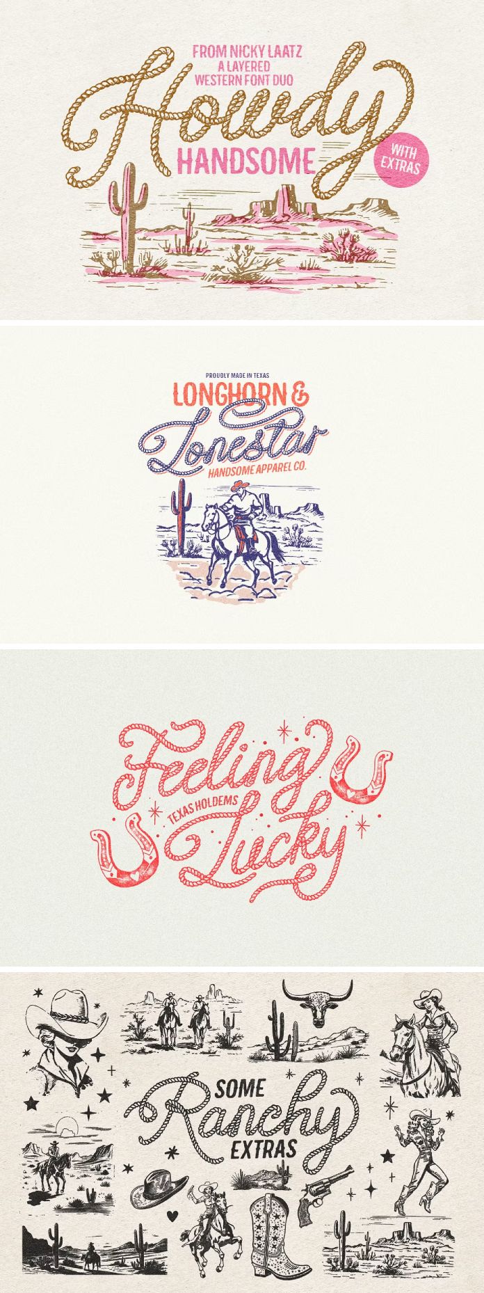 Howdy Handsome Layered Font Duo by Nicky Laatz