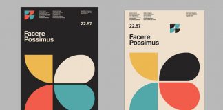 Swiss graphic design-inspired vintage poster design template by blackcatstudio
