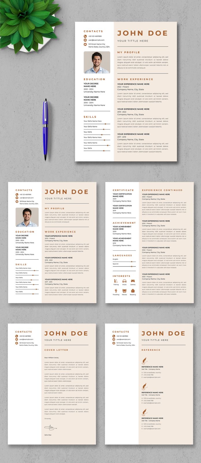 A Modern And Clean CV/Resume Template for Adobe Illustrator