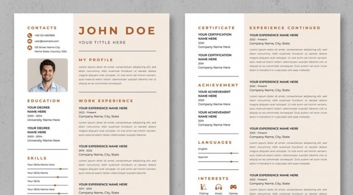 A Modern & Clean CV/Resume Template for Adobe Illustrator
